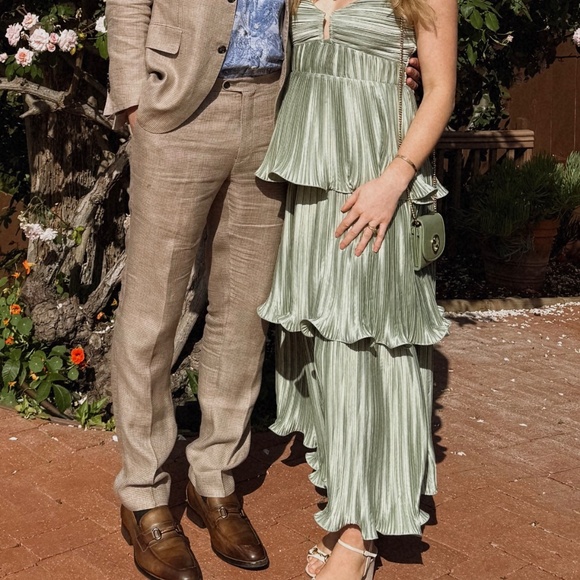 ASTR The Label Lupin Pleated Tiered Maxi Dress - Sage - Picture 3 of 3